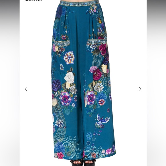 Camilla Lunar Gazing wide leg pants XL 100% silk